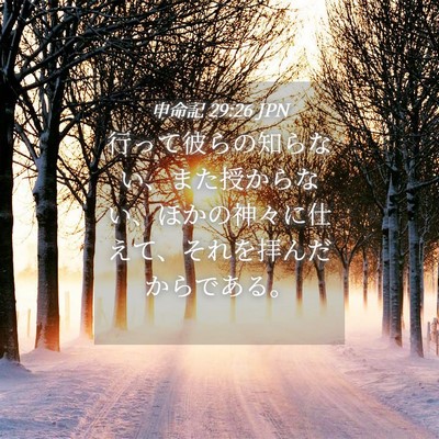 Picture 04 - 申命記 29:26 JPN - 行って彼らの知らない、また授から - Bible Verse Picture