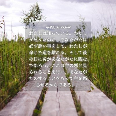 Picture 04 - 申命記 31:29 JPN - わたしは知っている。わたしが死ん - Bible Verse Picture