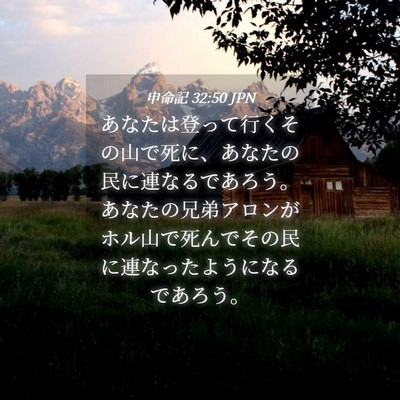 Picture 04 - 申命記 32:50 JPN - あなたは登って行くその山で死に、 - Bible Verse Picture