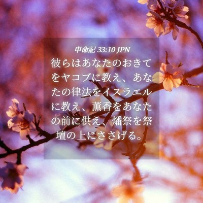 Picture 04 - 申命記 33:10 JPN - 彼らはあなたのおきてをヤコブに教 - Bible Verse Picture