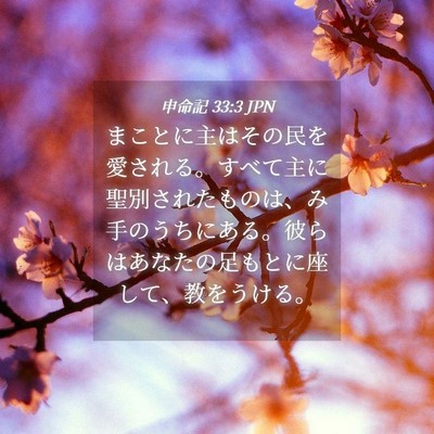 Picture 04 - 申命記 33:3 JPN - まことに主はその民を愛される。す - Bible Verse Picture