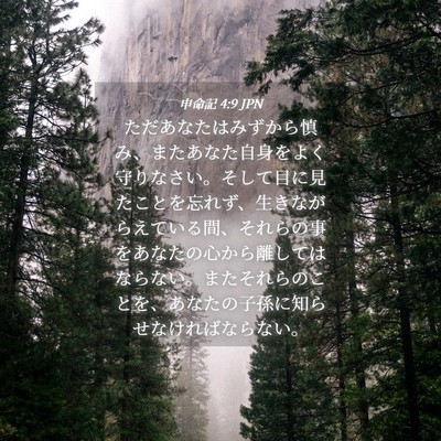 Picture 04 - 申命記 4:9 JPN - ただあなたはみずから慎み、またあ - Bible Verse Picture