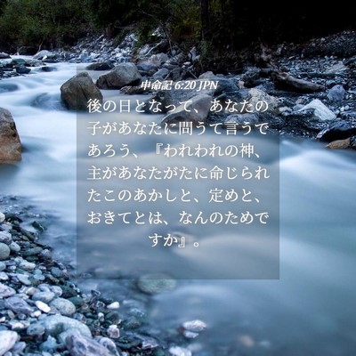 Picture 04 - 申命記 6:20 JPN - 後の日となって、あなたの子があな - Bible Verse Picture