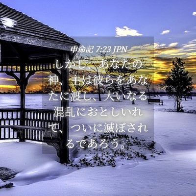 Picture 04 - 申命記 7:23 JPN - しかし、あなたの神、主は彼らをあ - Bible Verse Picture