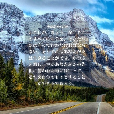 Picture 04 - 申命記 8:1 JPN - わたしが、きょう、命じるこのすべ - Bible Verse Picture