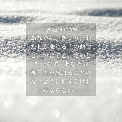 Picture 04 - 申命記 8:11 JPN - あなたは、きょう、わたしが命じる - Bible Verse Picture