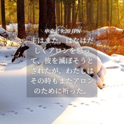 Picture 04 - 申命記 9:20 JPN - 主はまた、はなはだしくアロンを怒 - Bible Verse Picture