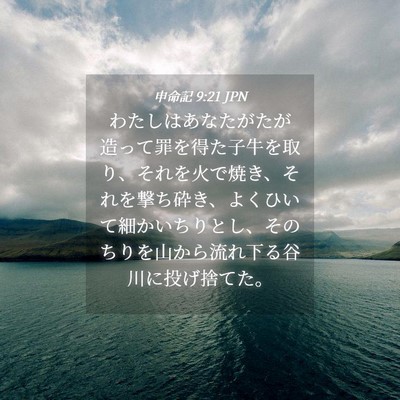 Picture 04 - 申命記 9:21 JPN - わたしはあなたがたが造って罪を得 - Bible Verse Picture