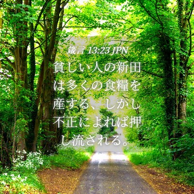 Picture 04 - 箴言 13:23 JPN - 貧しい人の新田は多くの食糧を産す - Bible Verse Picture