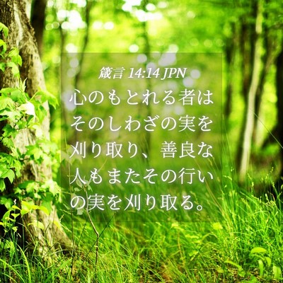 Picture 04 - 箴言 14:14 JPN - 心のもとれる者はそのしわざの実を - Bible Verse Picture