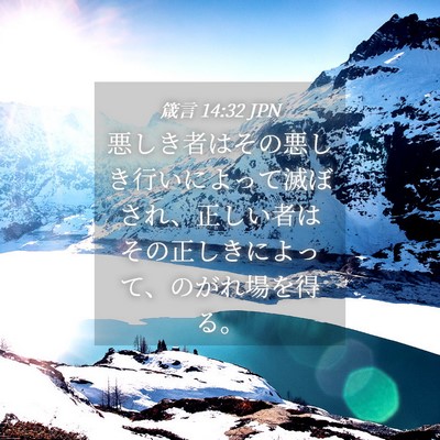 Picture 04 - 箴言 14:32 JPN - 悪しき者はその悪しき行いによって - Bible Verse Picture