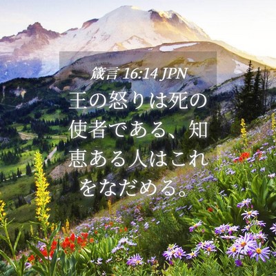 Picture 04 - 箴言 16:14 JPN - 王の怒りは死の使者である、知恵あ - Bible Verse Picture