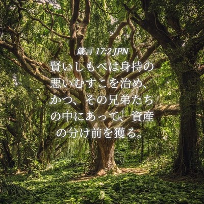 Picture 04 - 箴言 17:2 JPN - 賢いしもべは身持の悪いむすこを治 - Bible Verse Picture