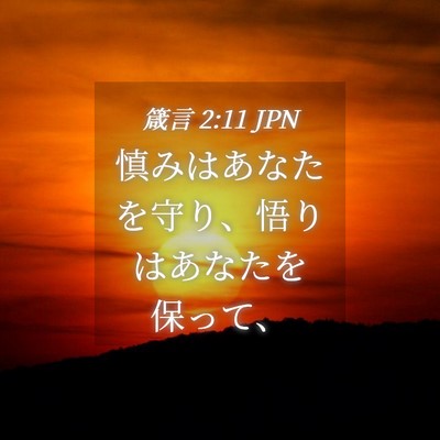 Picture 04 - 箴言 2:11 JPN - 慎みはあなたを守り、悟りはあなた - Bible Verse Picture