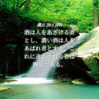Picture 04 - 箴言 20:1 JPN - 酒は人をあざける者とし、濃い酒は - Bible Verse Picture