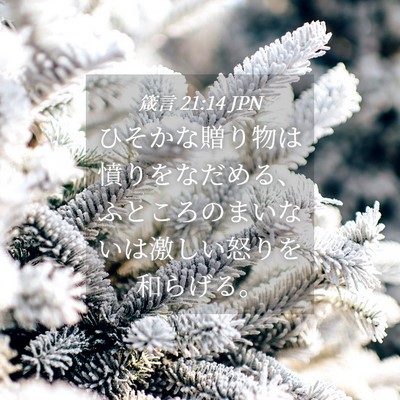 Picture 04 - 箴言 21:14 JPN - ひそかな贈り物は憤りをなだめる、 - Bible Verse Picture