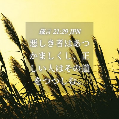 Picture 04 - 箴言 21:29 JPN - 悪しき者はあつかましくし、正しい - Bible Verse Picture
