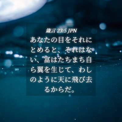 Picture 04 - 箴言 23:5 JPN - あなたの目をそれにとめると、それ - Bible Verse Picture