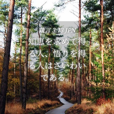 Picture 04 - 箴言 3:13 JPN - 知恵を求めて得る人、悟りを得る人 - Bible Verse Picture