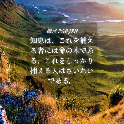 Picture 04 - 箴言 3:18 JPN - 知恵は、これを捕える者には命の木 - Bible Verse Picture