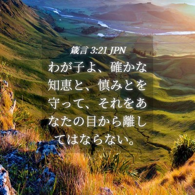 Picture 04 - 箴言 3:21 JPN - わが子よ、確かな知恵と、慎みとを - Bible Verse Picture