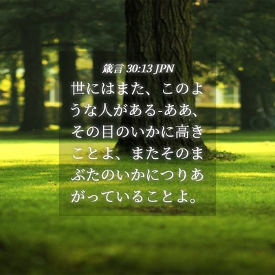 Picture 04 - 箴言 30:13 JPN - 世にはまた、このような人がある-あ - Bible Verse Picture