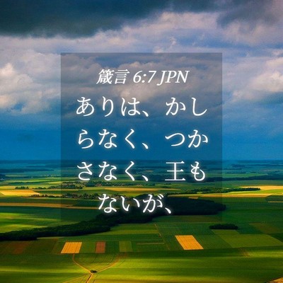 Picture 04 - 箴言 6:7 JPN - ありは、かしらなく、つかさなく、 - Bible Verse Picture