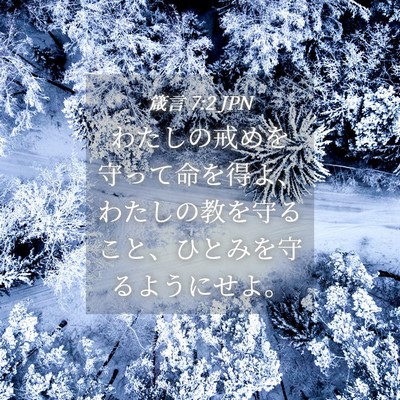 Picture 04 - 箴言 7:2 JPN - わたしの戒めを守って命を得よ、わ - Bible Verse Picture