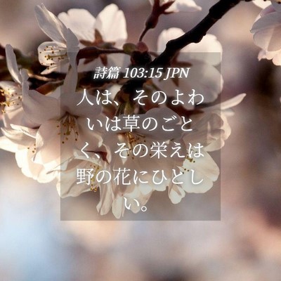 Picture 04 - 詩篇 103:15 JPN - 人は、そのよわいは草のごとく、そ - Bible Verse Picture