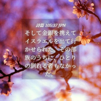 Picture 04 - 詩篇 105:37 JPN - そして金銀を携えてイスラエルを出 - Bible Verse Picture
