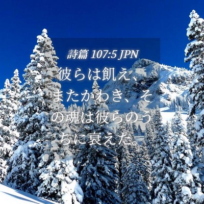 Picture 04 - 詩篇 107:5 JPN - 彼らは飢え、またかわき、その魂は - Bible Verse Picture