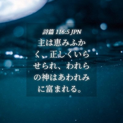 Picture 04 - 詩篇 116:5 JPN - 主は恵みふかく、正しくいらせられ - Bible Verse Picture