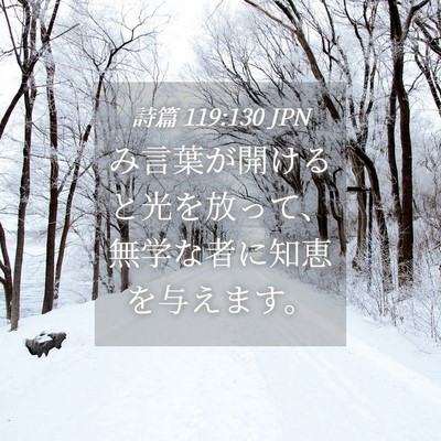 Picture 04 - 詩篇 119:130 JPN - み言葉が開けると光を放って、無学 - Bible Verse Picture