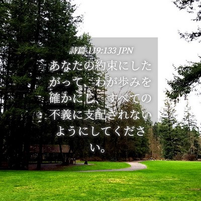 Picture 04 - 詩篇 119:133 JPN - あなたの約束にしたがって、わが歩 - Bible Verse Picture