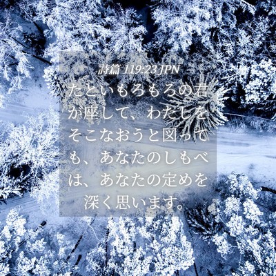 Picture 04 - 詩篇 119:23 JPN - たといもろもろの君が座して、わた - Bible Verse Picture