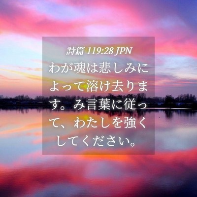 Picture 04 - 詩篇 119:28 JPN - わが魂は悲しみによって溶け去りま - Bible Verse Picture