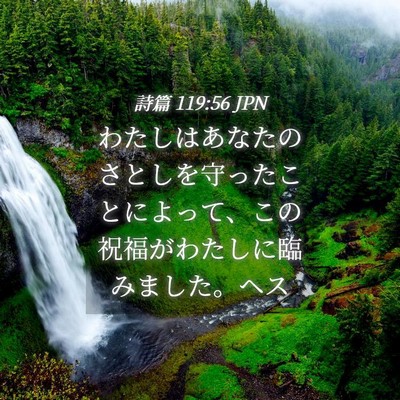Picture 04 - 詩篇 119:56 JPN - わたしはあなたのさとしを守ったこ - Bible Verse Picture