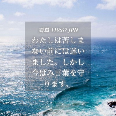 Picture 04 - 詩篇 119:67 JPN - わたしは苦しまない前には迷いまし - Bible Verse Picture
