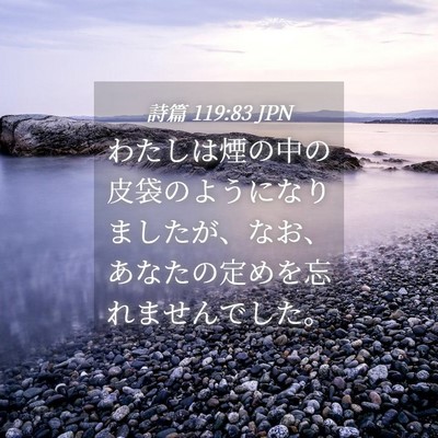 Picture 04 - 詩篇 119:83 JPN - わたしは煙の中の皮袋のようになり - Bible Verse Picture
