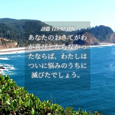 Picture 04 - 詩篇 119:92 JPN - あなたのおきてがわが喜びとならな - Bible Verse Picture
