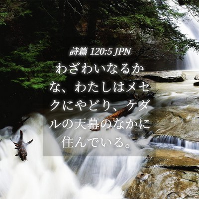 Picture 04 - 詩篇 120:5 JPN - わざわいなるかな、わたしはメセク - Bible Verse Picture
