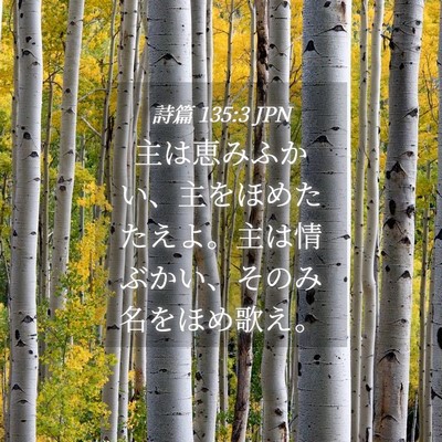 Picture 04 - 詩篇 135:3 JPN - 主は恵みふかい、主をほめたたえよ - Bible Verse Picture