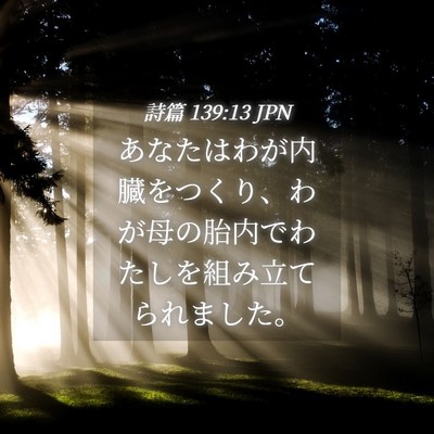Picture 04 - 詩篇 139:13 JPN - あなたはわが内臓をつくり、わが母 - Bible Verse Picture