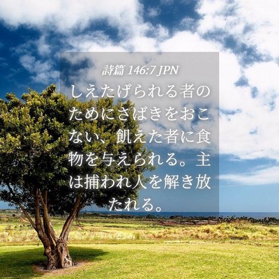 Picture 04 - 詩篇 146:7 JPN - しえたげられる者のためにさばきを - Bible Verse Picture