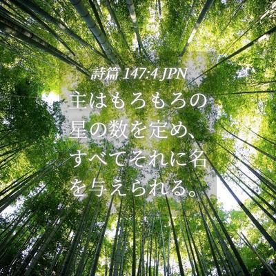 Picture 04 - 詩篇 147:4 JPN - 主はもろもろの星の数を定め、すべ - Bible Verse Picture