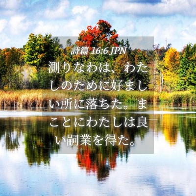 Picture 04 - 詩篇 16:6 JPN - 測りなわは、わたしのために好まし - Bible Verse Picture