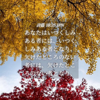 Picture 04 - 詩篇 18:25 JPN - あなたはいつくしみある者には、い - Bible Verse Picture