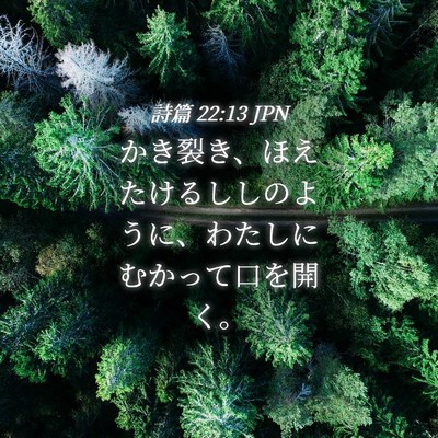 Picture 04 - 詩篇 22:13 JPN - かき裂き、ほえたけるししのように - Bible Verse Picture