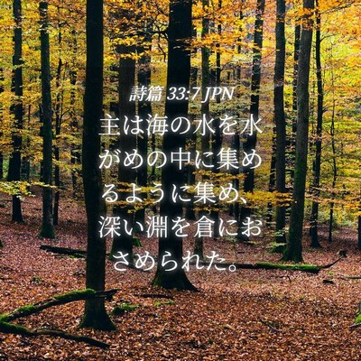 Picture 04 - 詩篇 33:7 JPN - 主は海の水を水がめの中に集めるよ - Bible Verse Picture