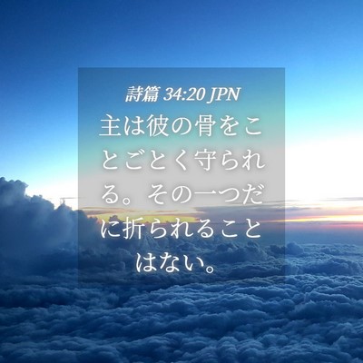 Picture 04 - 詩篇 34:20 JPN - 主は彼の骨をことごとく守られる。 - Bible Verse Picture